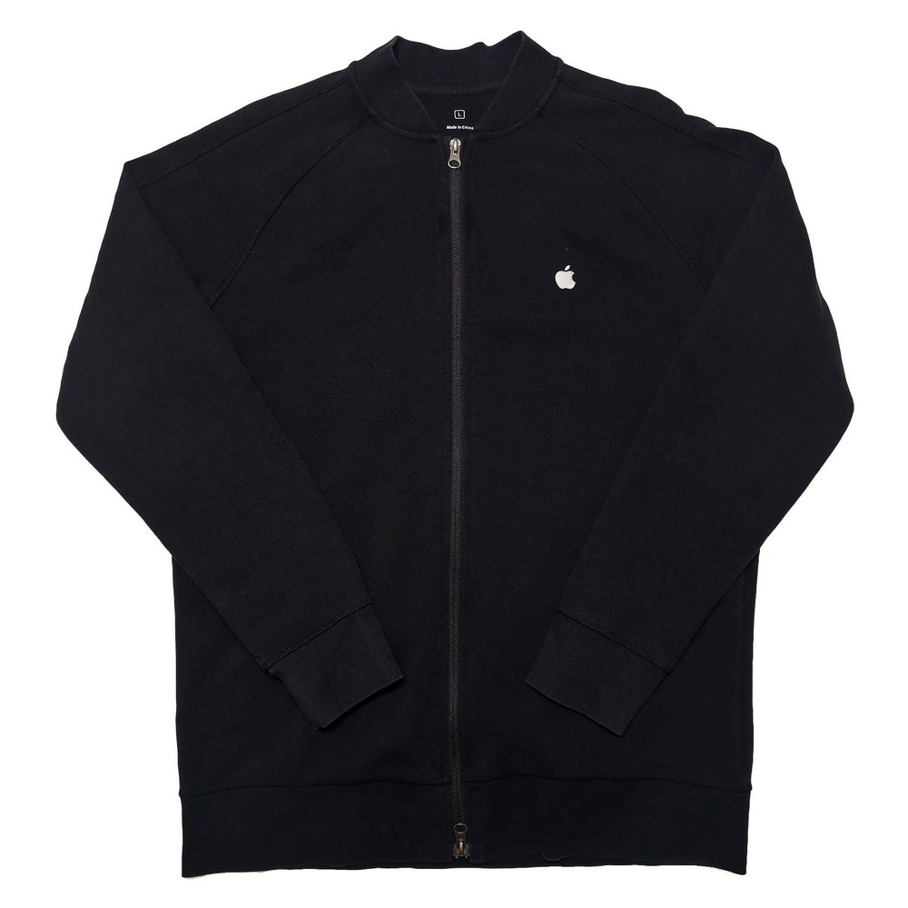 APPLE Store Full Zip Cotton Track‎ Jacket Employee Uniform Black Men's Large L